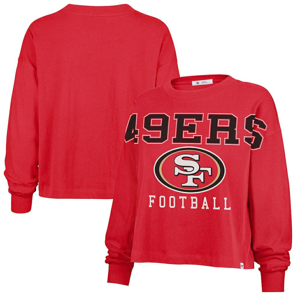 San Francisco 49ers '47 Women's Outreach City Oversized Long Sleeve T-Shirt Scarlet