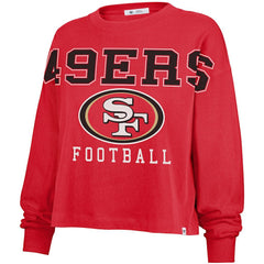 San Francisco 49ers '47 Women's Outreach City Oversized Long Sleeve T-Shirt Scarlet