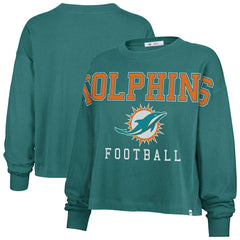 Miami Dolphins '47 Women's Outreach City Oversized Long Sleeve T-Shirt Aqua