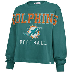 Miami Dolphins '47 Women's Outreach City Oversized Long Sleeve T-Shirt Aqua