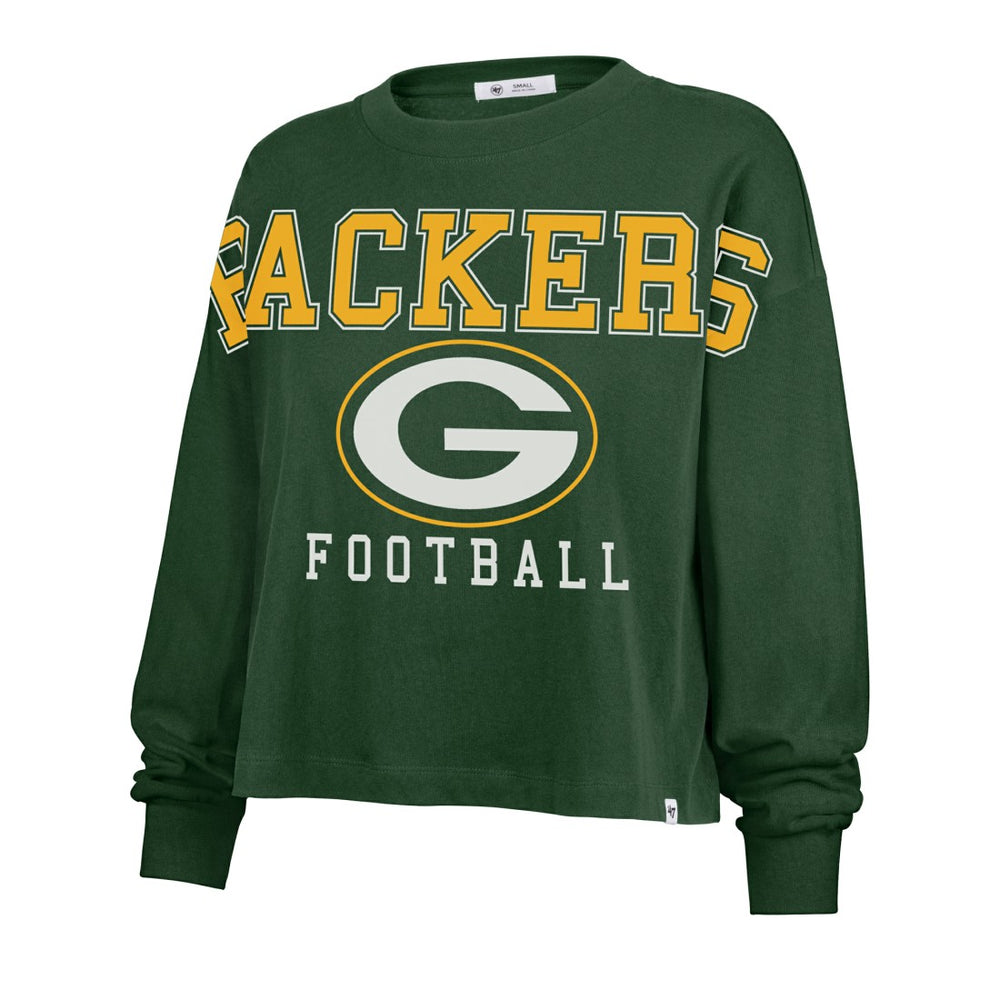 Green Bay Packers '47 Women's Outreach City Oversized Long Sleeve T-Shirt Green