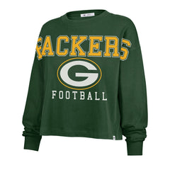 Green Bay Packers '47 Women's Outreach City Oversized Long Sleeve T-Shirt Green