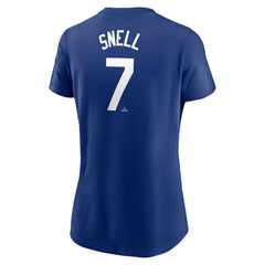 Blake Snell Los Angeles Dodgers Nike Women's Cooperstown Collection Fuse Name & Number T-Shirt - Blue T-shirts