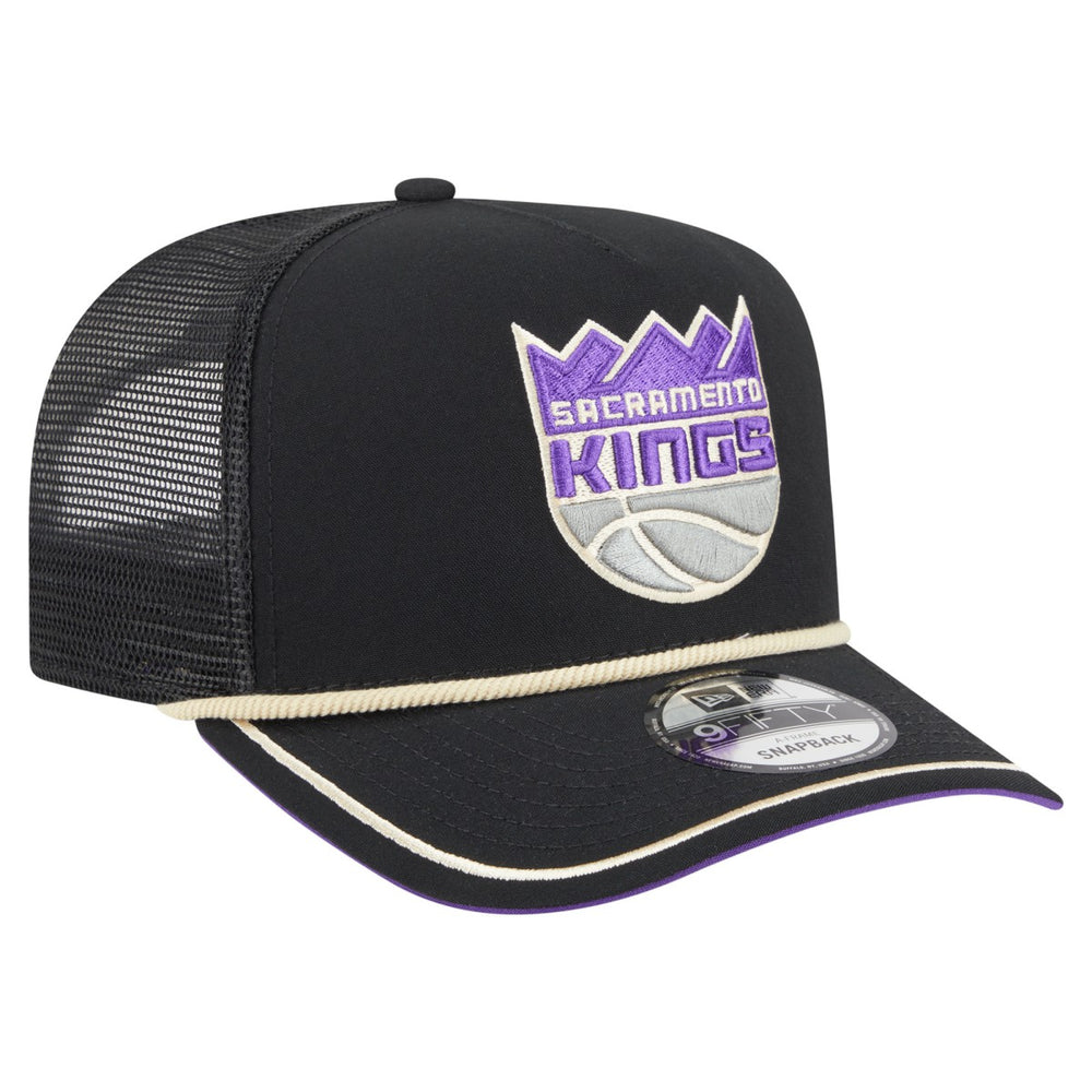 Sacramento Kings Vintage Team Rope A-Frame 9FIFTY Snapback Hat Black