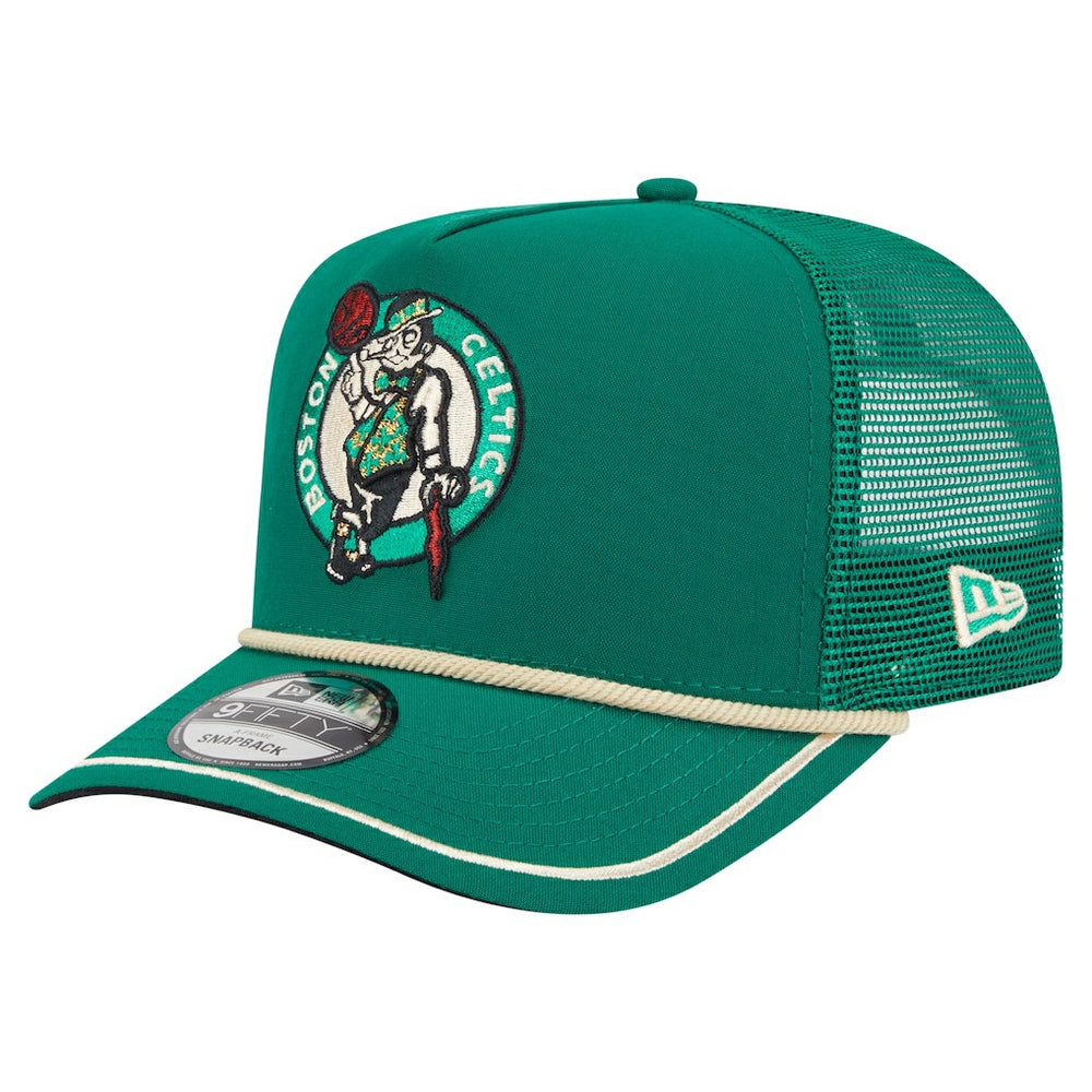 Boston Celtics Vintage Team Rope A-Frame 9FIFTY Snapback Hat Kelly Green