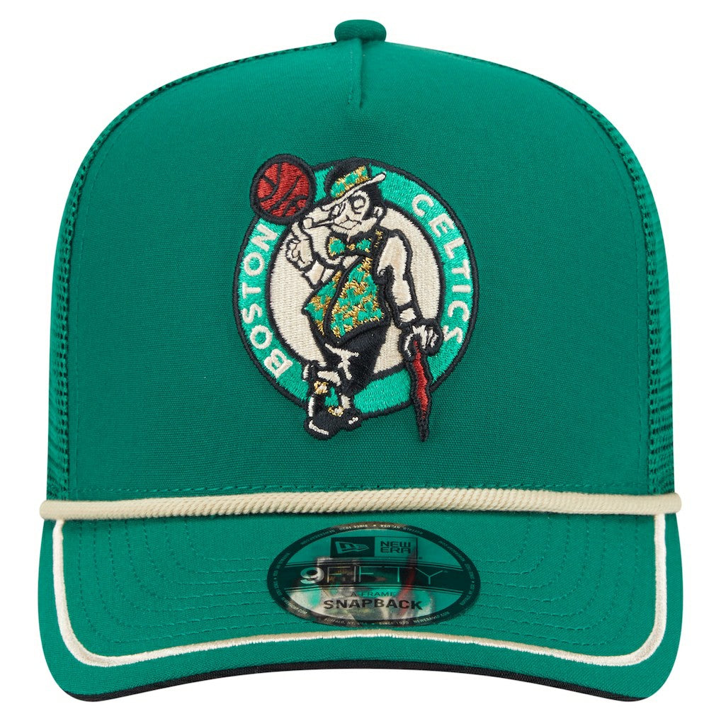 Boston Celtics Vintage Team Rope A-Frame 9FIFTY Snapback Hat Kelly Green