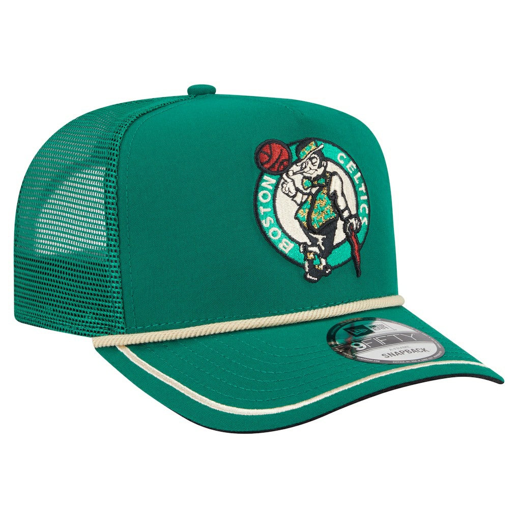 Boston Celtics Vintage Team Rope A-Frame 9FIFTY Snapback Hat Kelly Green