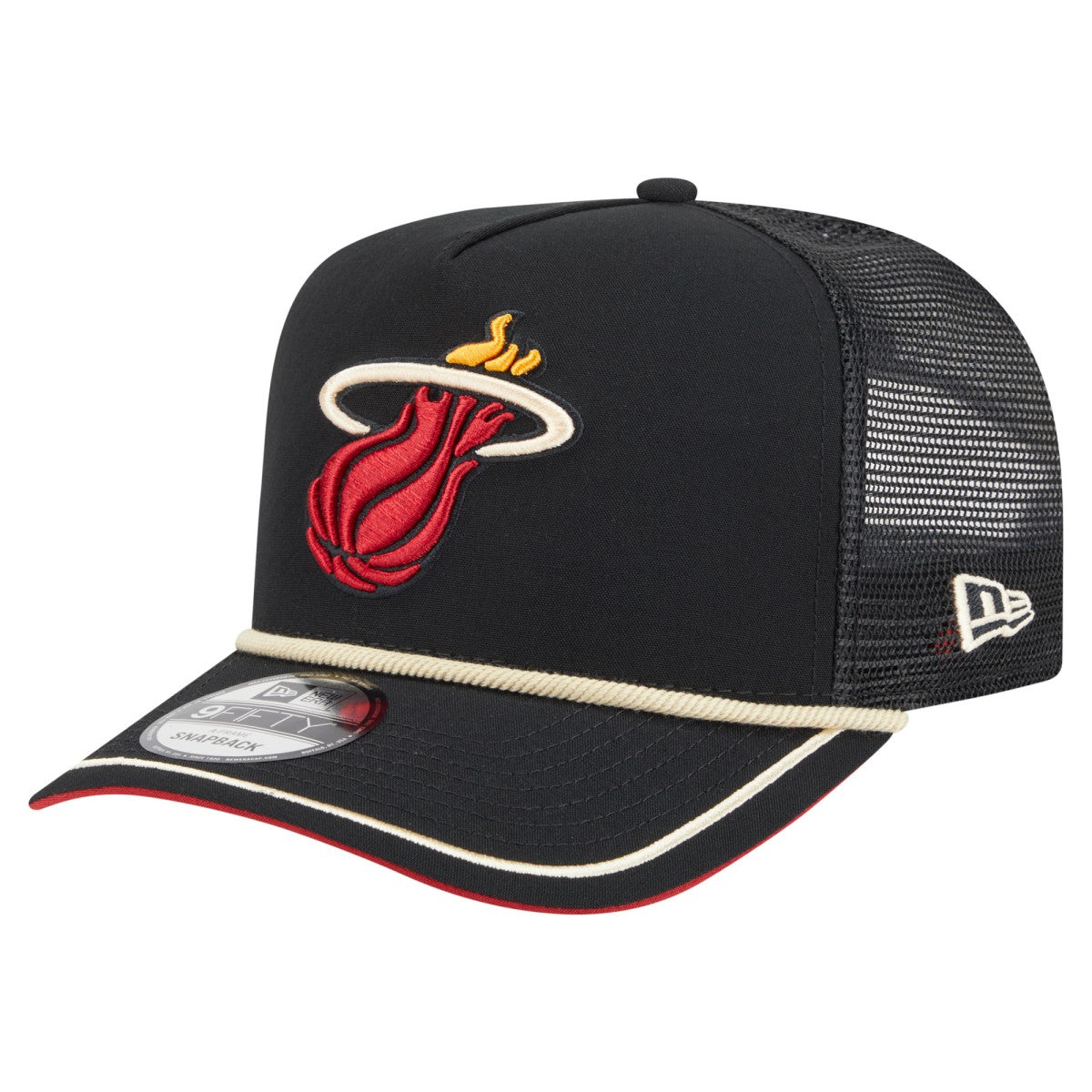 Miami Heat Vintage Team Rope A-Frame 9FIFTY Snapback Hat Black