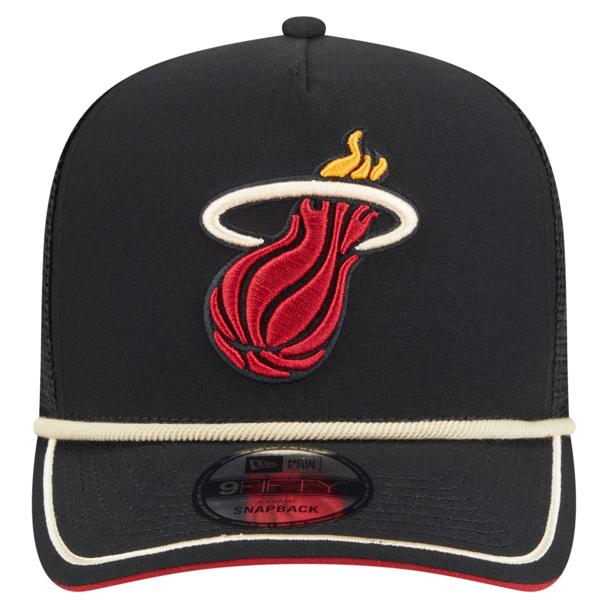Miami Heat Vintage Team Rope A-Frame 9FIFTY Snapback Hat Black