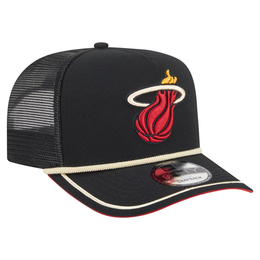 Miami Heat Vintage Team Rope A-Frame 9FIFTY Snapback Hat Black