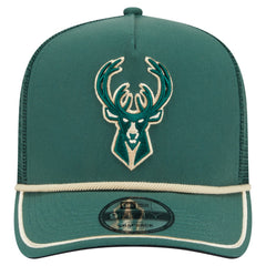 Milwaukee Bucks Vintage Team Rope A-Frame 9FIFTY Snapback Hat Hunter Green