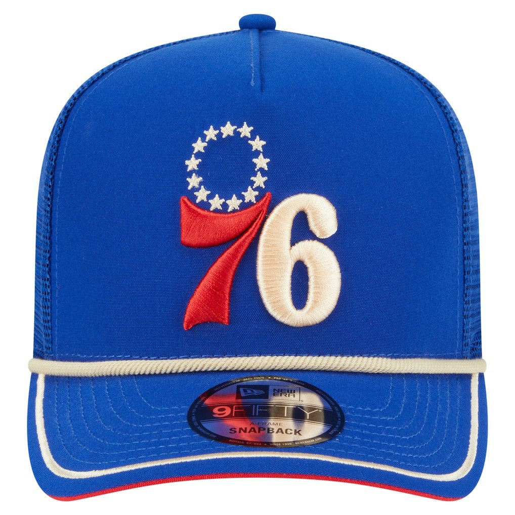 Philadelphia 76ers Vintage Team Rope A-Frame 9FIFTY Snapback Hat Royal