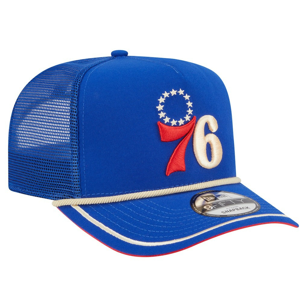 Philadelphia 76ers Vintage Team Rope A-Frame 9FIFTY Snapback Hat Royal