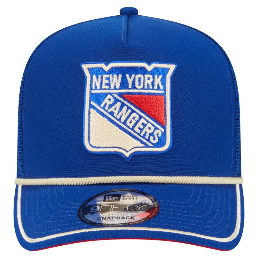NHL New York Rangers New Era Vintage Team Rope A-Frame 9FIFTY Snapback Hat - Blue