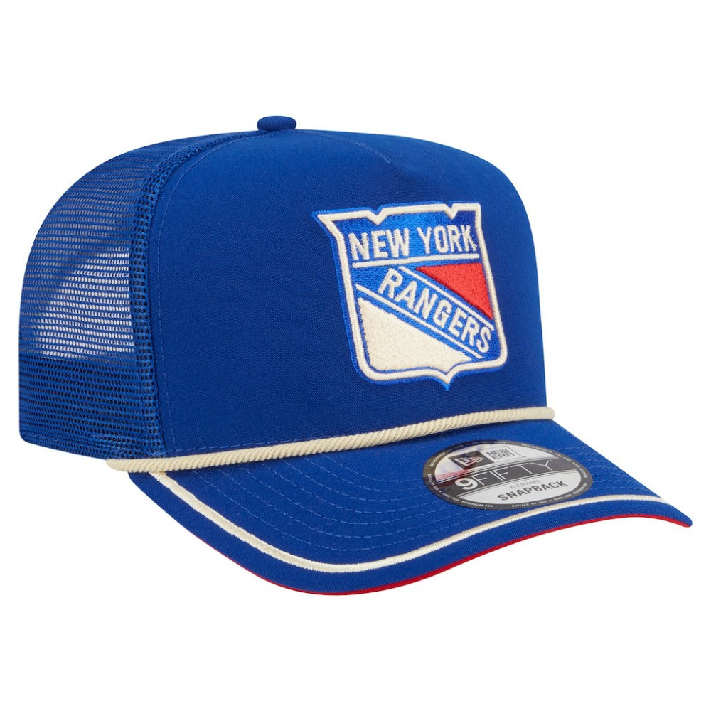 NHL New York Rangers New Era Vintage Team Rope A-Frame 9FIFTY Snapback Hat - Blue