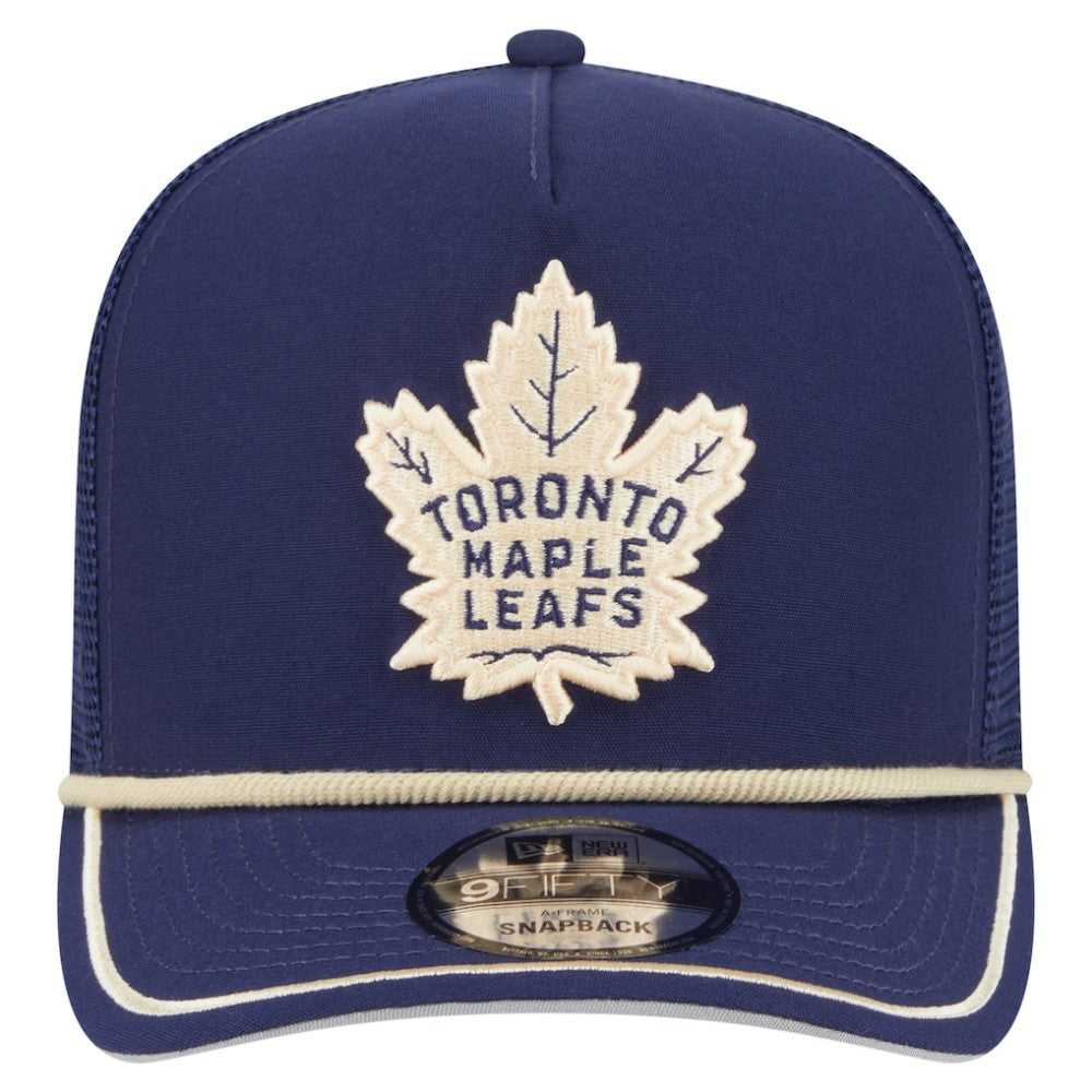 NHL Toronto Maple Leafs New Era Vintage Team Rope A-Frame 9FIFTY Snapback Hat - Blue