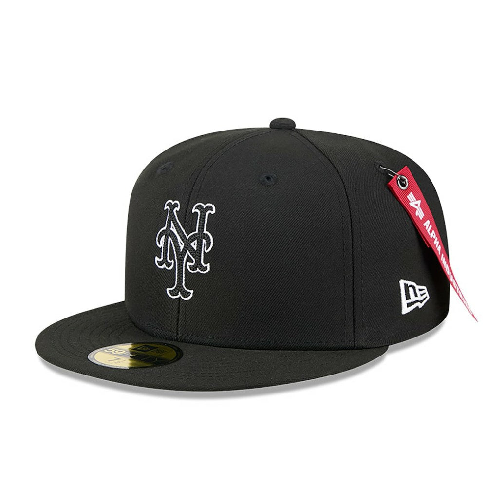 New York Mets New Era x Alpha Industries 59FIFTY Fitted Hat - Black Hats