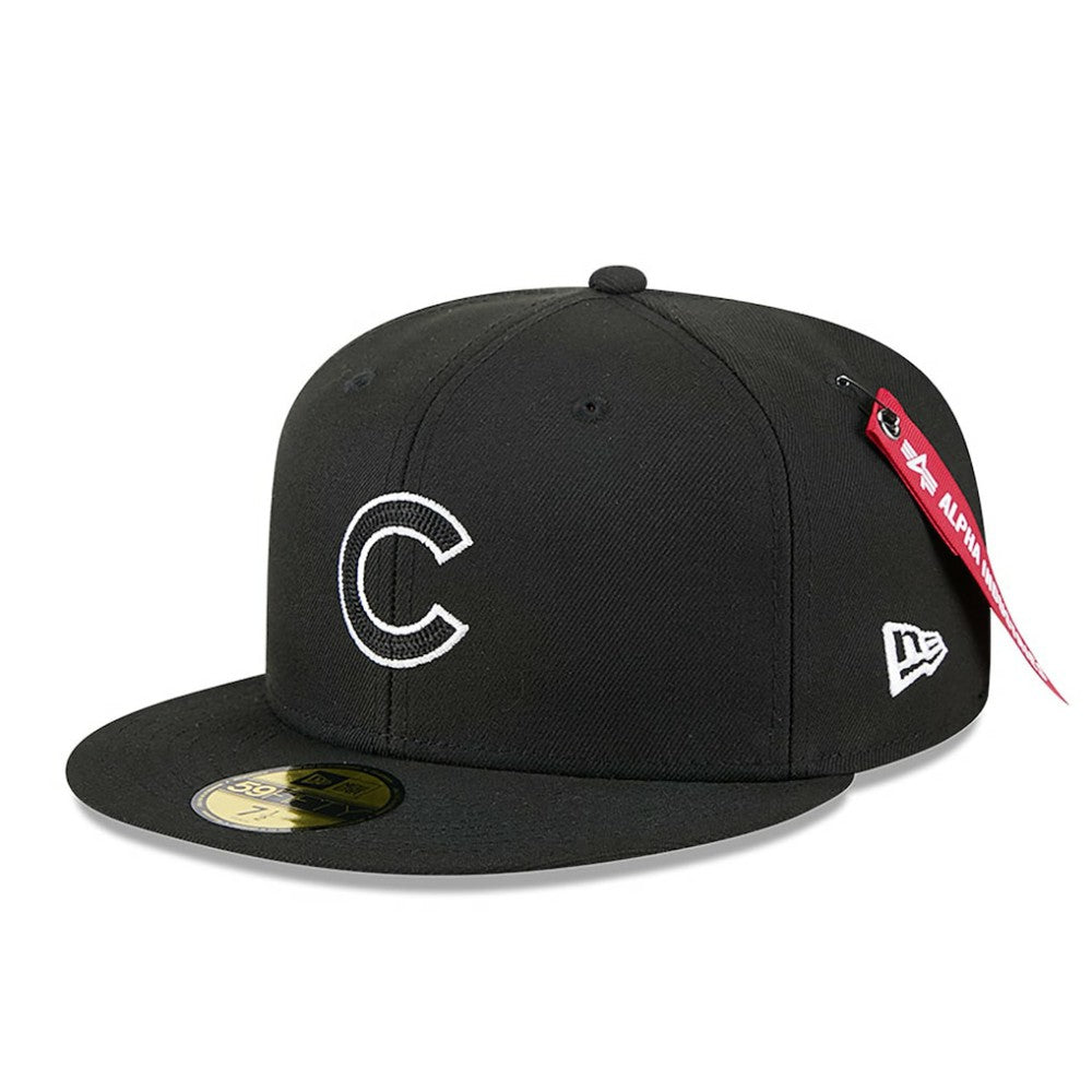 Chicago Cubs New Era x Alpha Industries 59FIFTY Fitted Hat - Black Hats