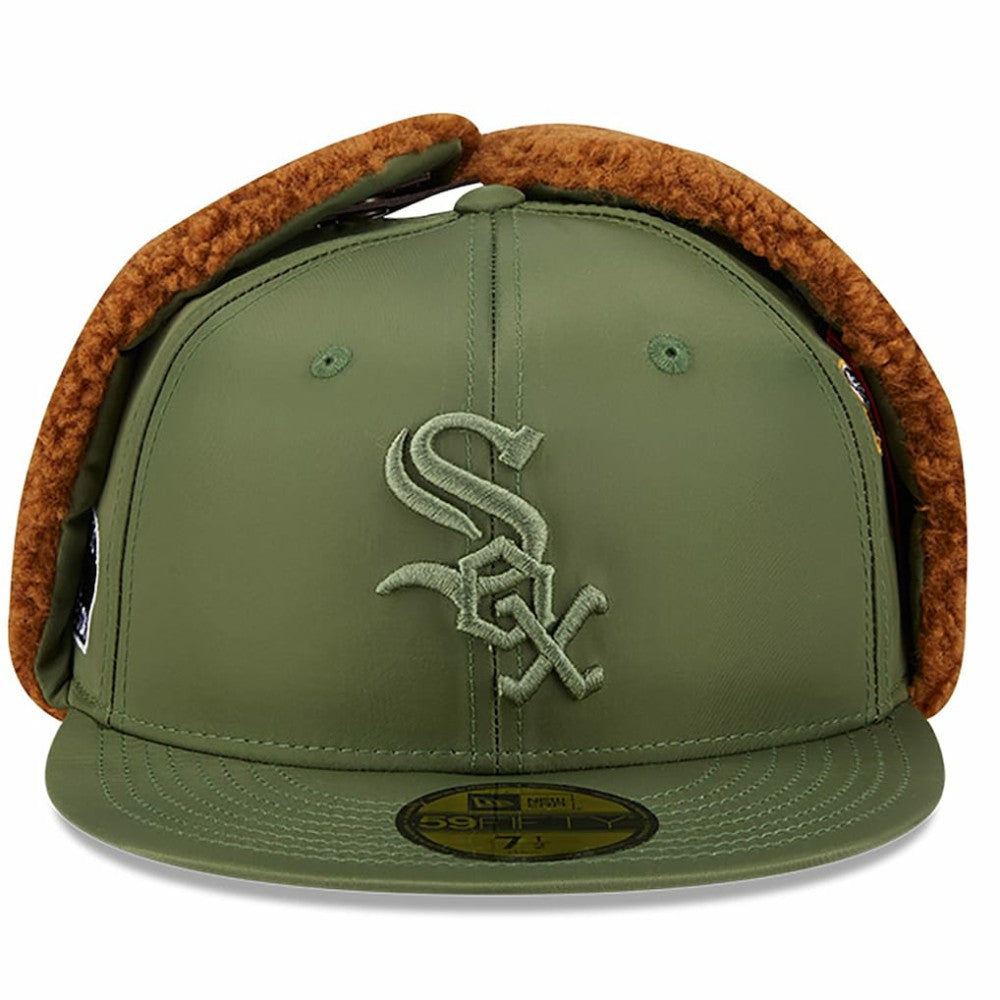 Chicago White Sox New Era x Alpha Industries Dog Ear 59FIFTY Fitted Hat - Olive Hats