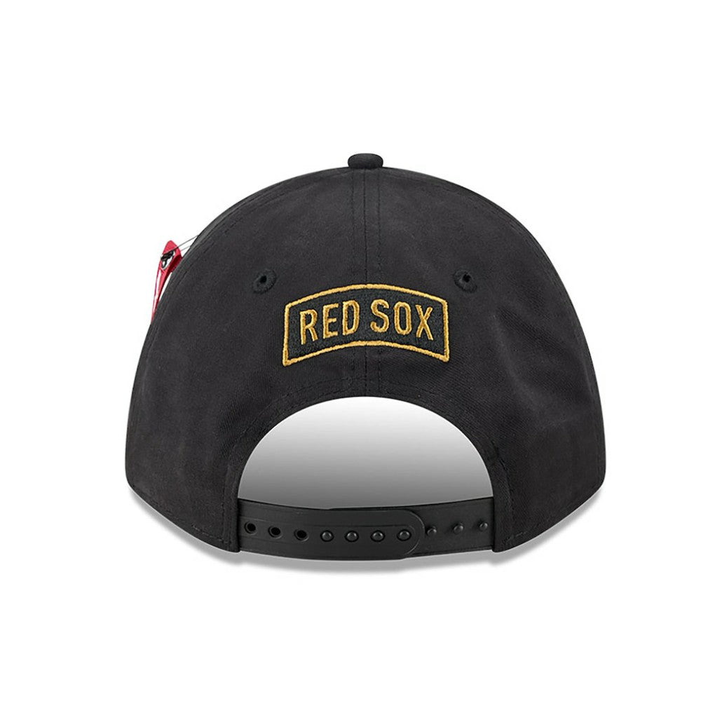 Boston Red Sox New Era x Alpha Industries A-Frame 9FORTY Adjustable Hat - Black Hats