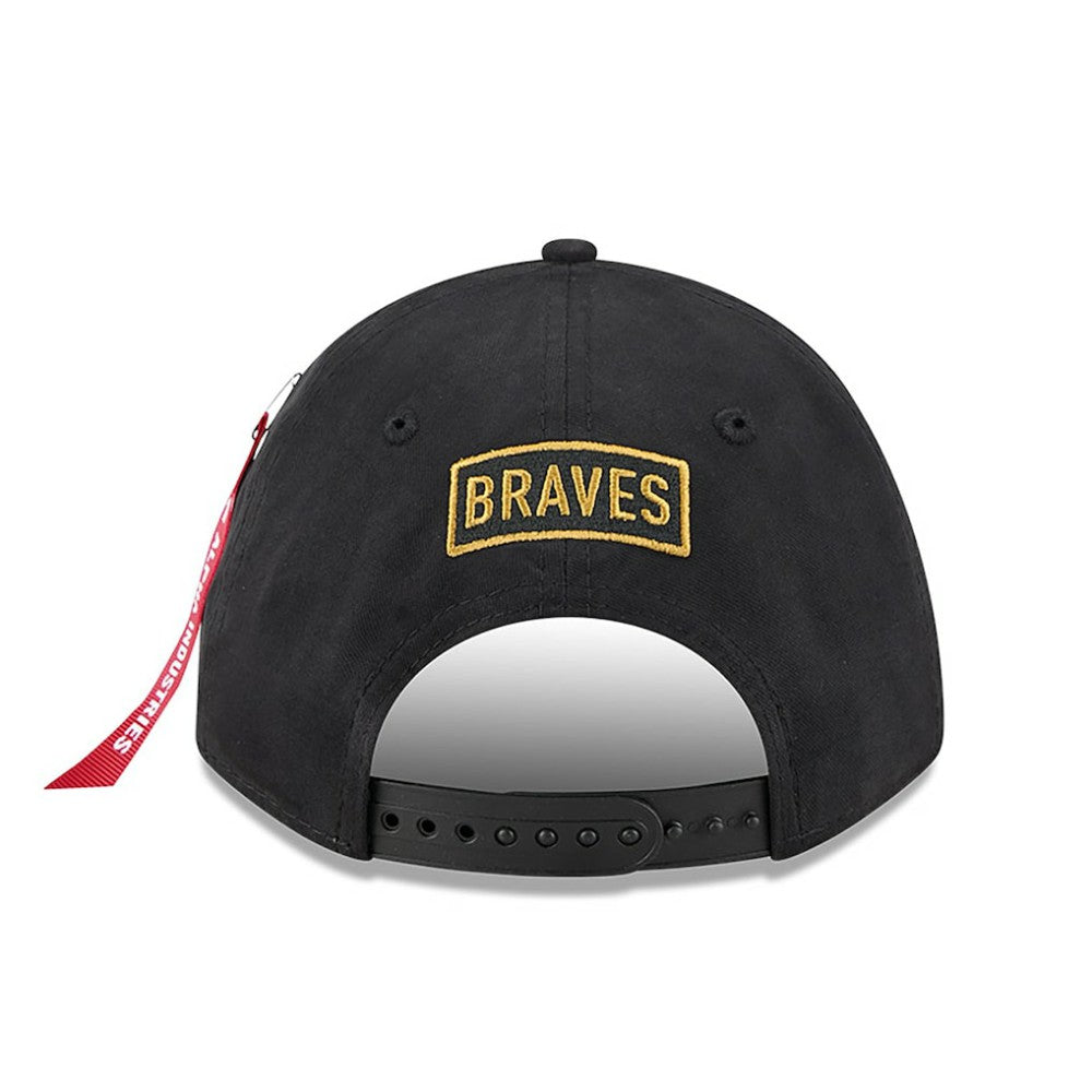 Atlanta Braves New Era x Alpha Industries A-Frame 9FORTY Adjustable Hat - Black Hats