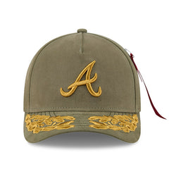 Atlanta Braves New Era x Alpha Industries A-Frame 9FORTY Adjustable Hat - Olive Hats
