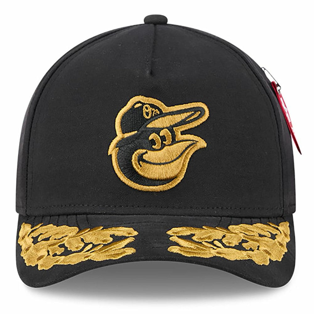 Baltimore Orioles New Era x Alpha Industries A-Frame 9FORTY Adjustable Hat - Black Hats