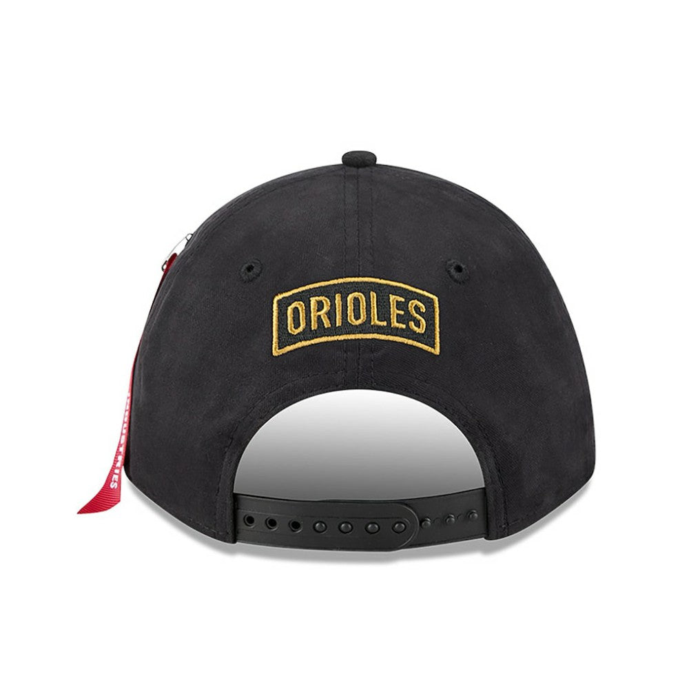 Baltimore Orioles New Era x Alpha Industries A-Frame 9FORTY Adjustable Hat - Black Hats