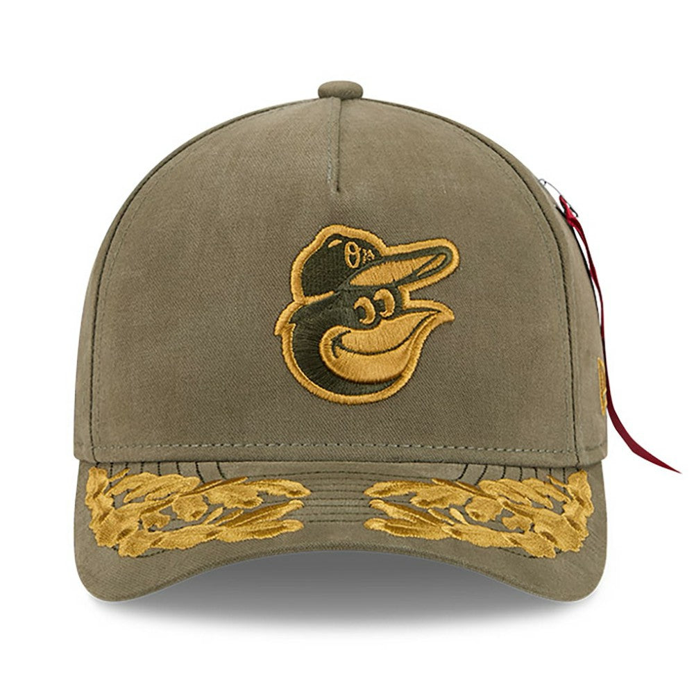 Baltimore Orioles New Era x Alpha Industries A-Frame 9FORTY Adjustable Hat - Olive Hats