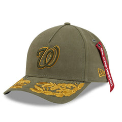 Washington Nationals New Era x Alpha Industries A-Frame 9FORTY Adjustable Hat - Olive Hats