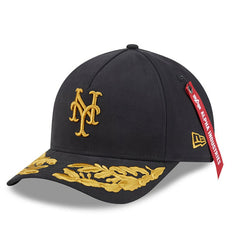 New York Mets New Era x Alpha Industries A-Frame 9FORTY Adjustable Hat - Black Hats