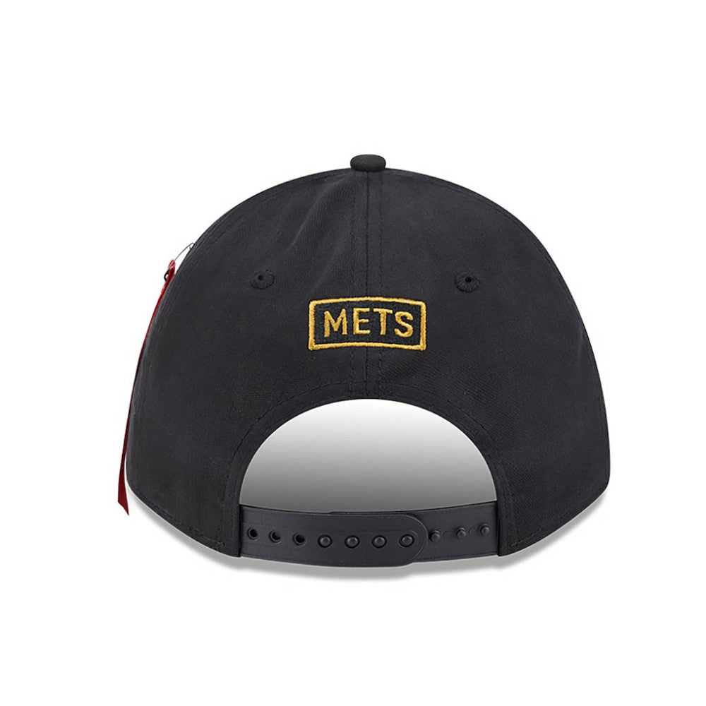 New York Mets New Era x Alpha Industries A-Frame 9FORTY Adjustable Hat - Black Hats