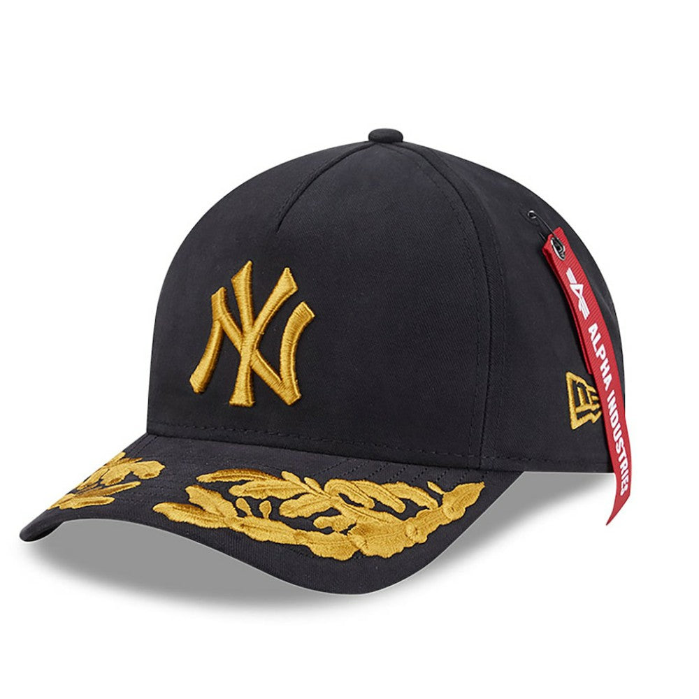 New York Yankees New Era x Alpha Industries A-Frame 9FORTY Adjustable Hat - Black Hats