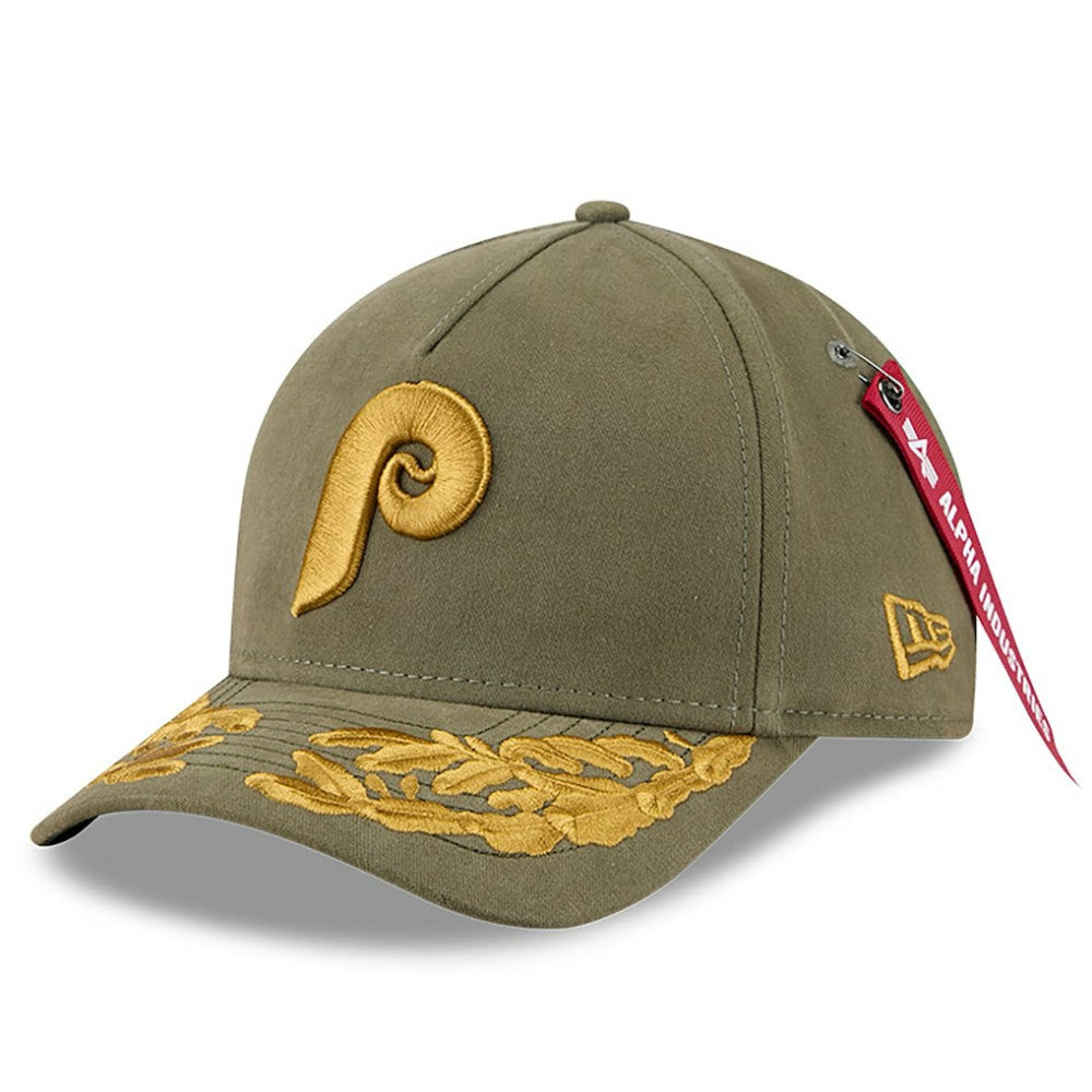 Philadelphia Phillies New Era x Alpha Industries A-Frame 9FORTY Adjustable Hat - Olive Hats