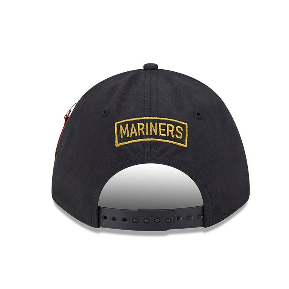 Seattle Mariners New Era x Alpha Industries A-Frame 9FORTY Adjustable Hat - Black Hats