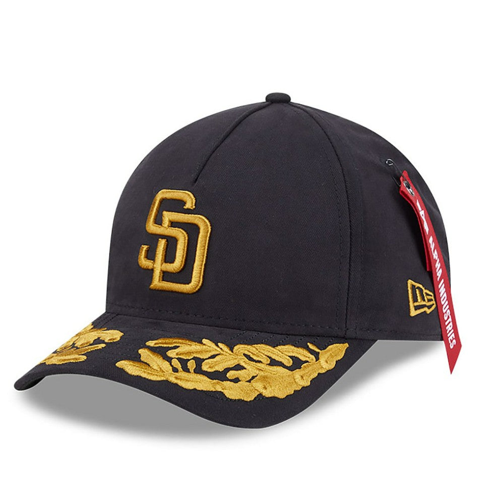 San Diego Padres New Era x Alpha Industries A-Frame 9FORTY Adjustable Hat - Black Hats