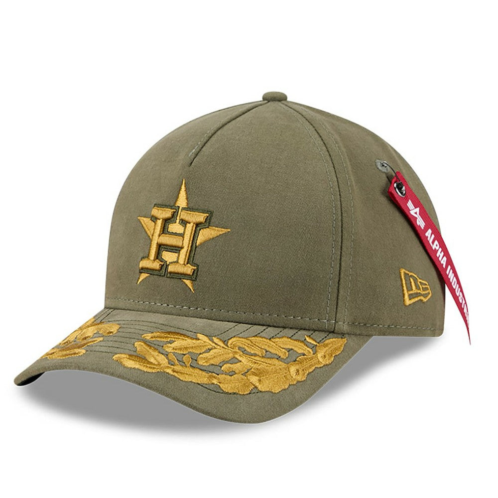Houston Astros New Era x Alpha Industries A-Frame 9FORTY Adjustable Hat - Olive Hats