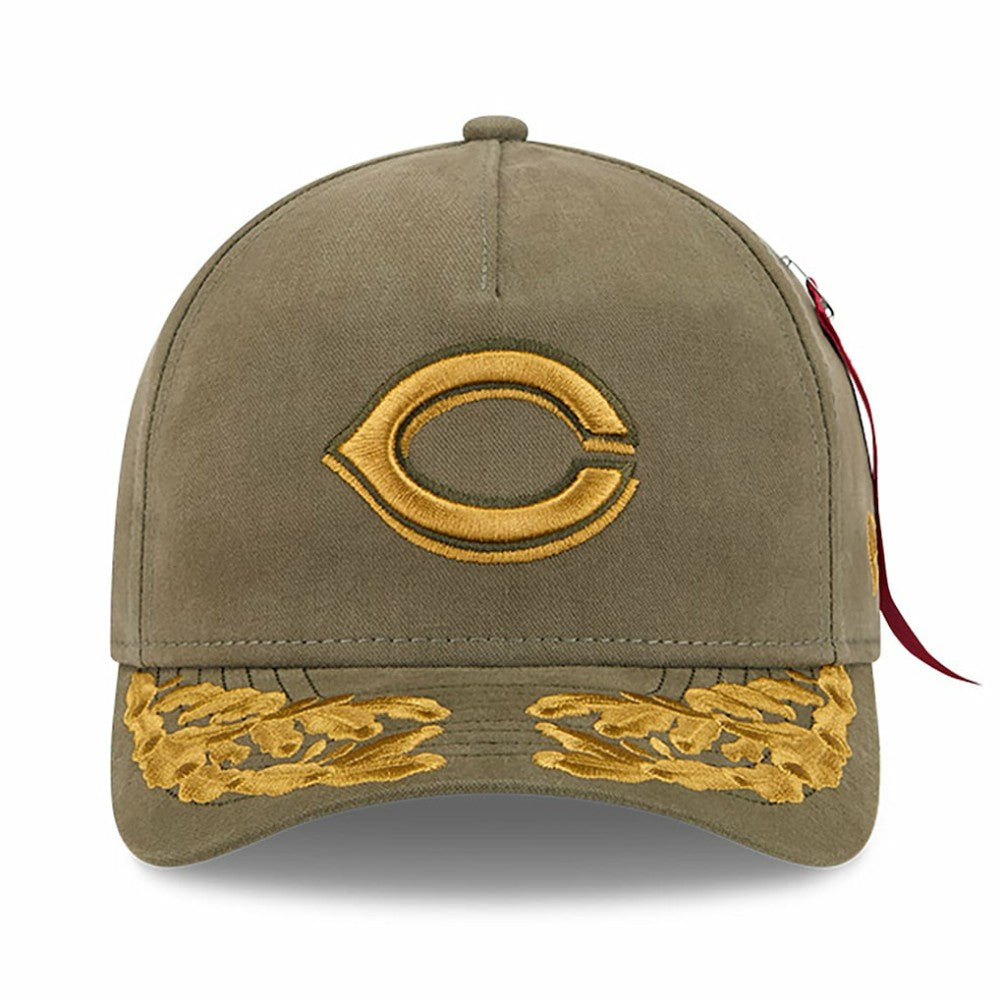 Cincinnati Reds New Era x Alpha Industries A-Frame 9FORTY Adjustable Hat - Olive Hats