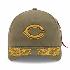 Cincinnati Reds New Era x Alpha Industries A-Frame 9FORTY Adjustable Hat - Olive Hats