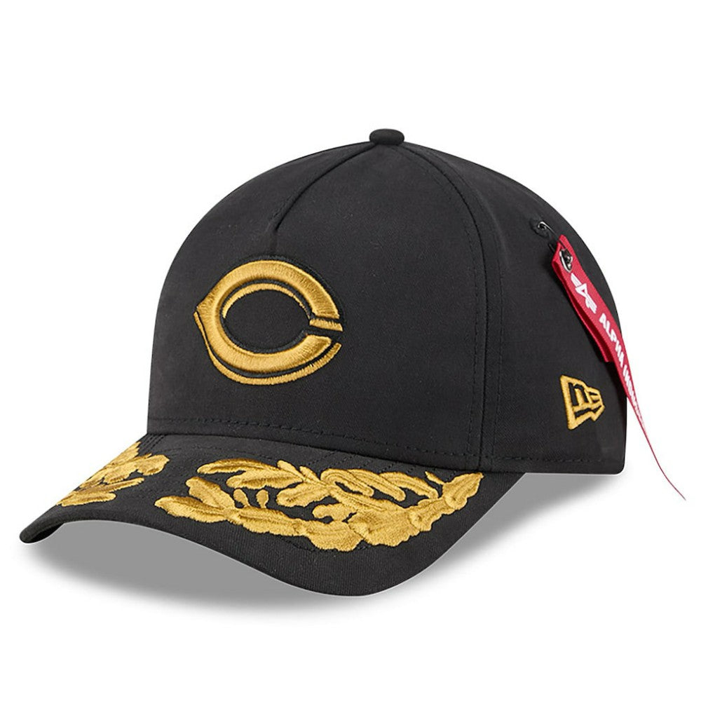 Cincinnati Reds New Era x Alpha Industries A-Frame 9FORTY Adjustable Hat - Black Hats