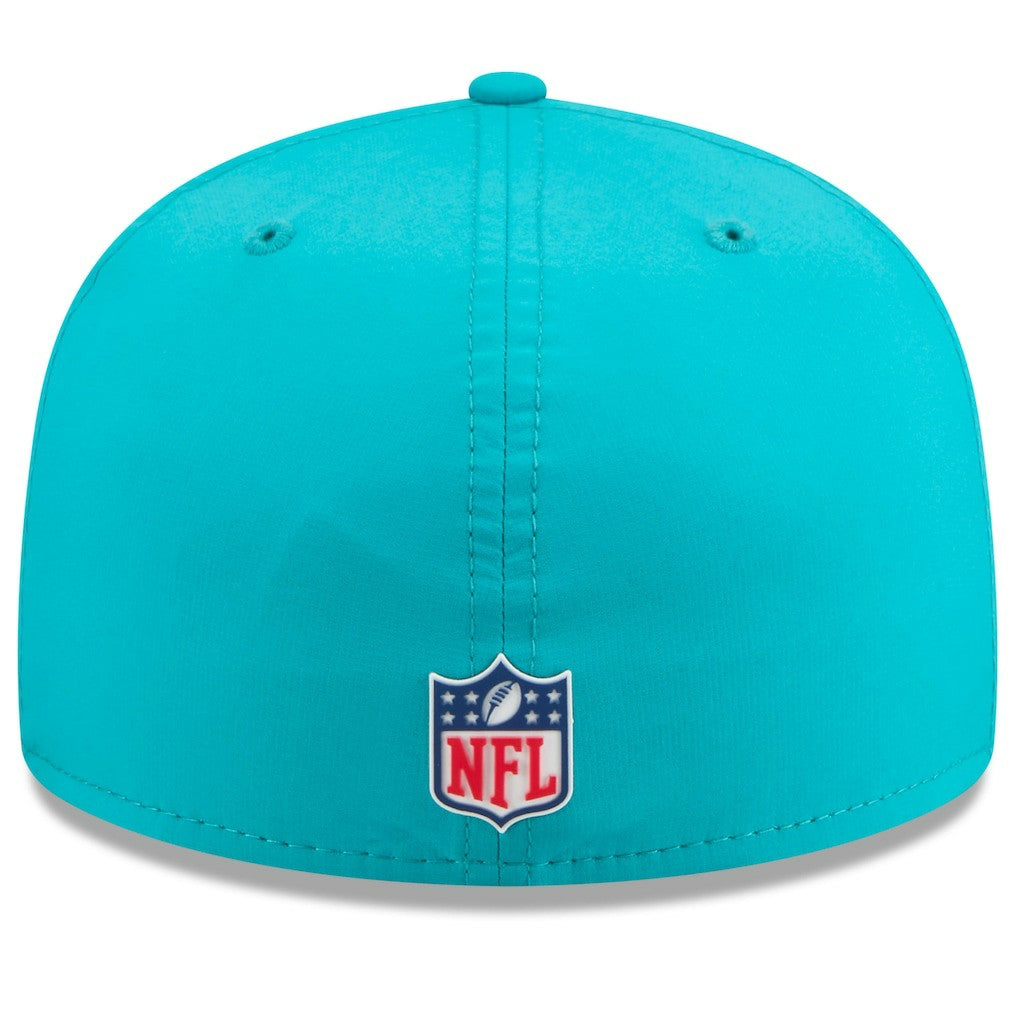 Miami Dolphins New Era 2025 Sideline 59FIFTY Fitted Hat Aqua