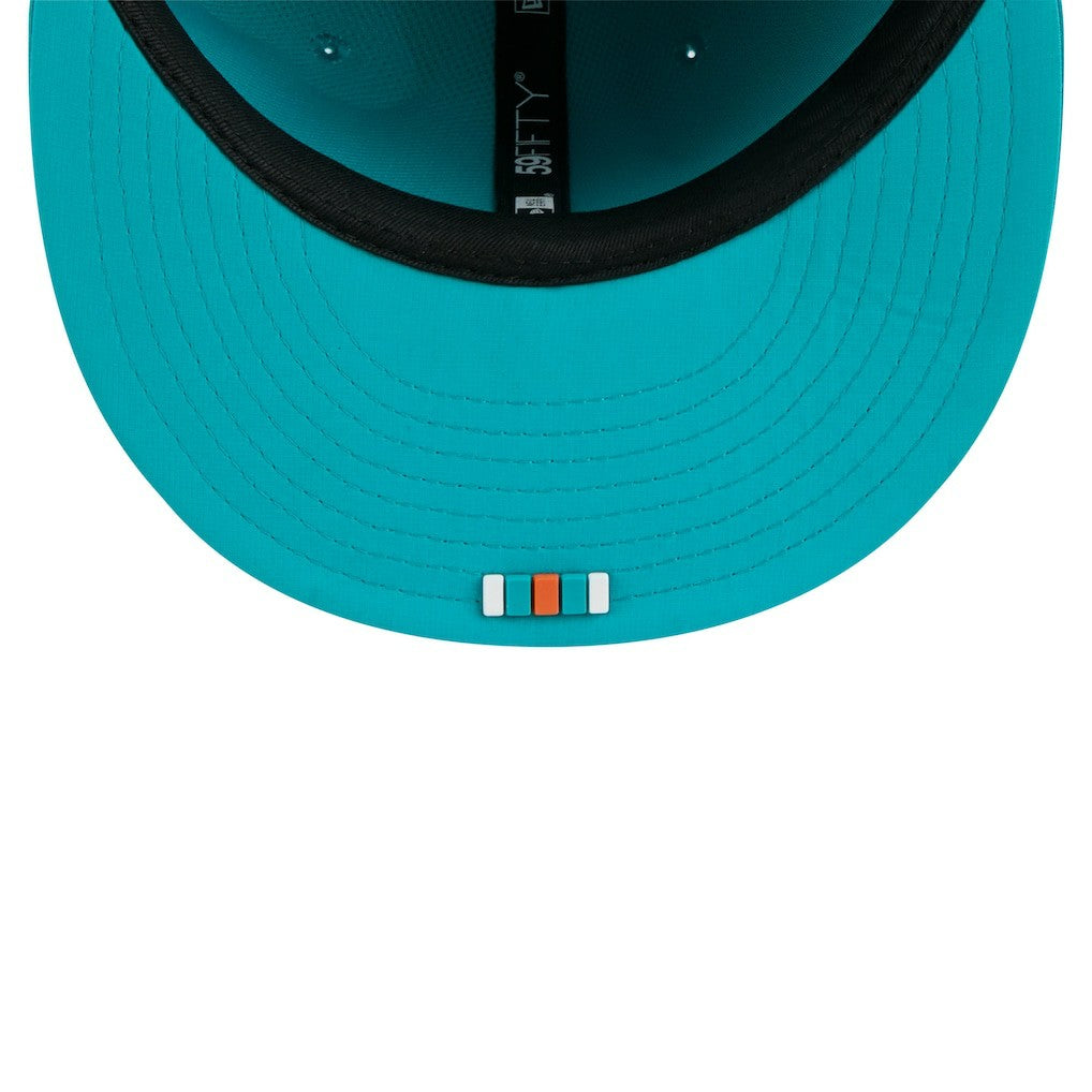 Miami Dolphins New Era 2025 Sideline 59FIFTY Fitted Hat Aqua