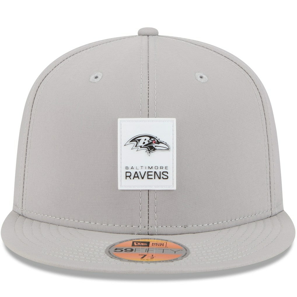 Baltimore Ravens New Era 2025 Sideline 59FIFTY Fitted Hat Gray