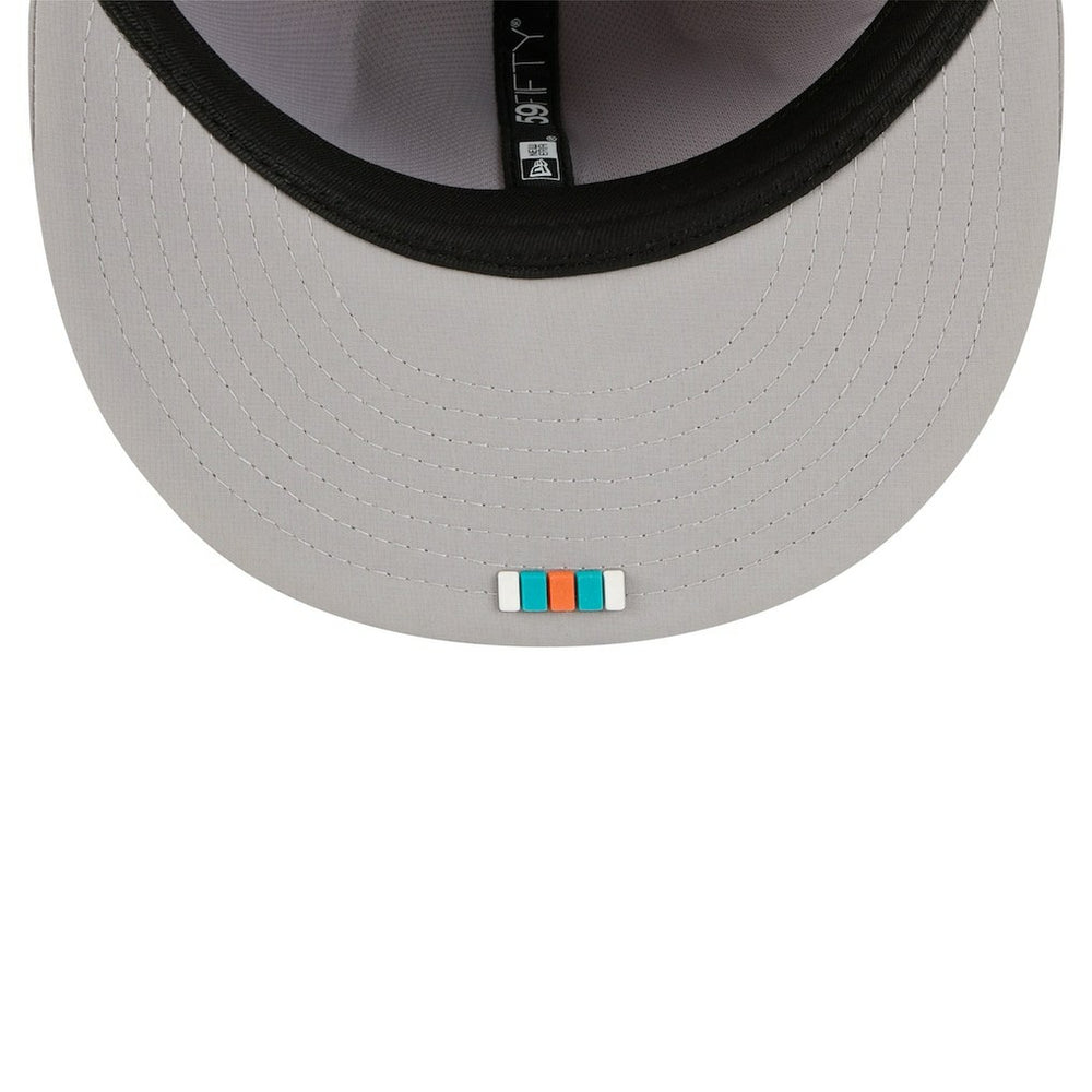 Miami Dolphins New Era 2025 Sideline 59FIFTY Fitted Hat Gray
