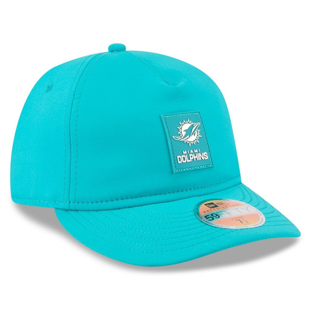 Miami Dolphins New Era 2025 Sideline Retro Crown 59FIFTY Fitted Hat Aqua