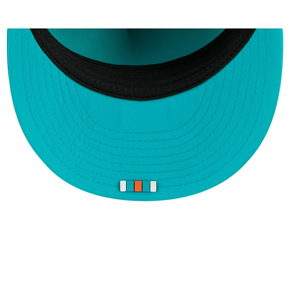 Miami Dolphins New Era 2025 Sideline Retro Crown 59FIFTY Fitted Hat Aqua