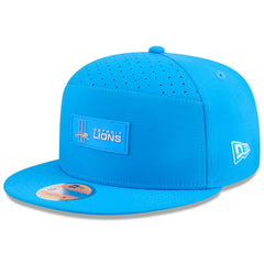 Detroit Lions New Era 2025 Sideline Throwback Split Panel 9FIFTY Snapback Hat Blue