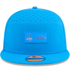 Detroit Lions New Era 2025 Sideline Throwback Split Panel 9FIFTY Snapback Hat Blue
