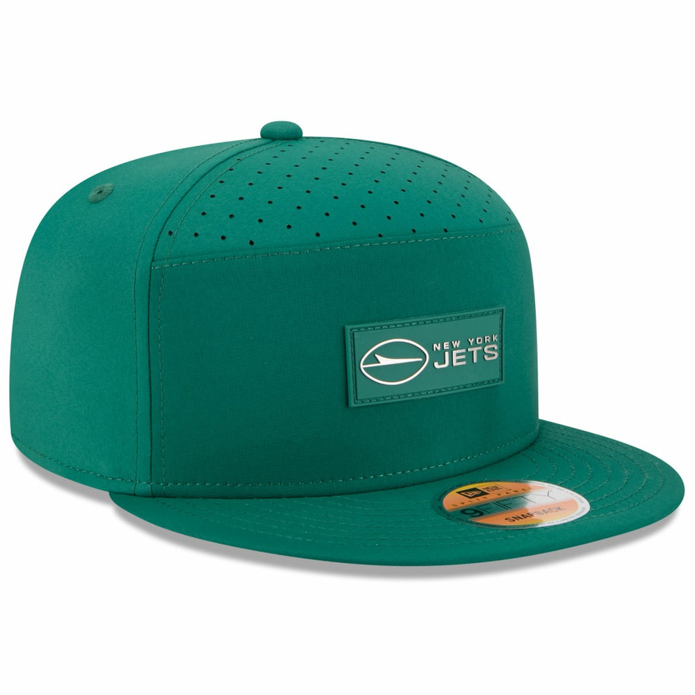 New York Jets New Era 2025 Sideline Split Panel 9FIFTY Snapback Hat Green