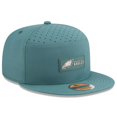 Philadelphia Eagles New Era 2025 Sideline Split Panel 9FIFTY Snapback Hat Midnight Green